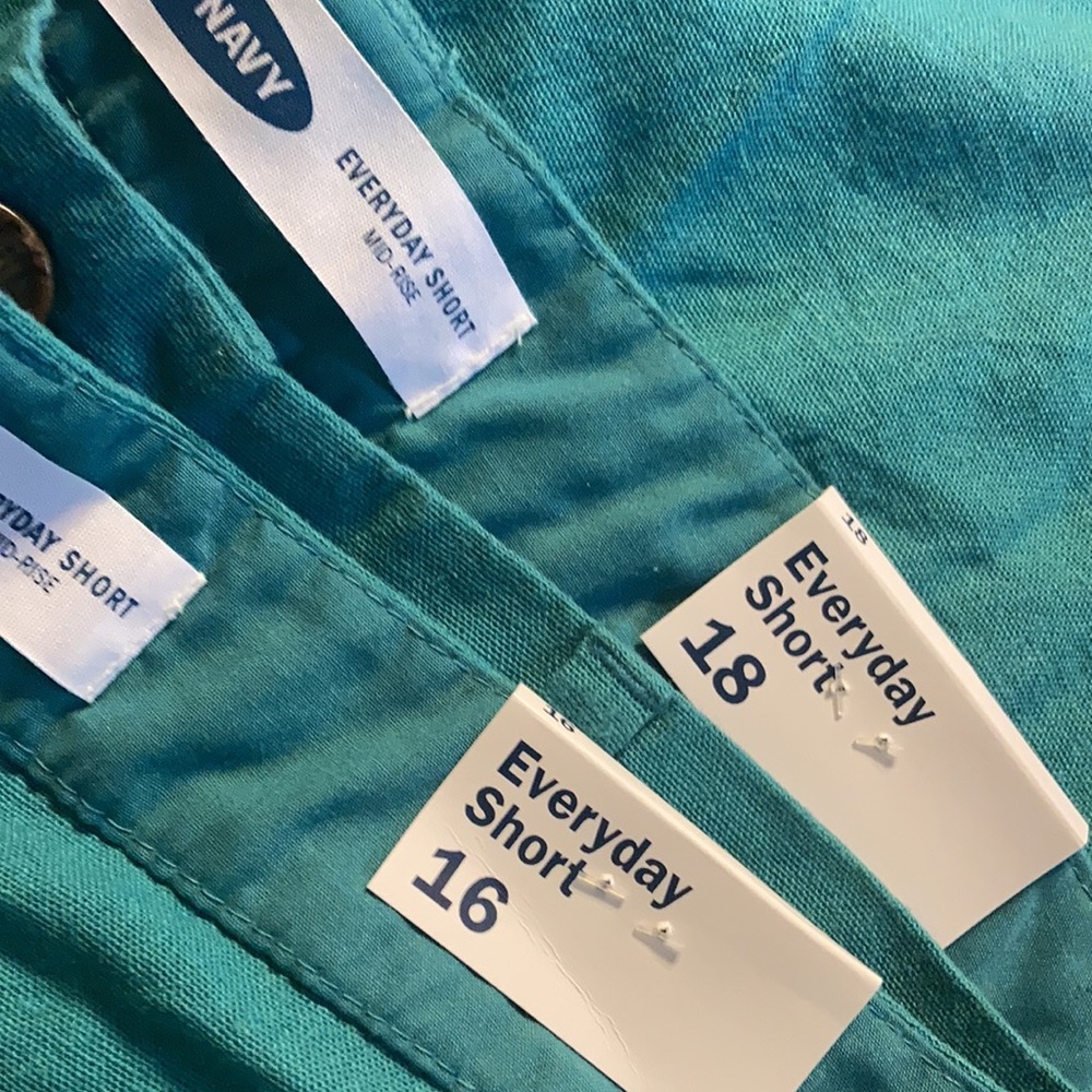 Turquoise linen/rayon shorts - Picture 8 of 8